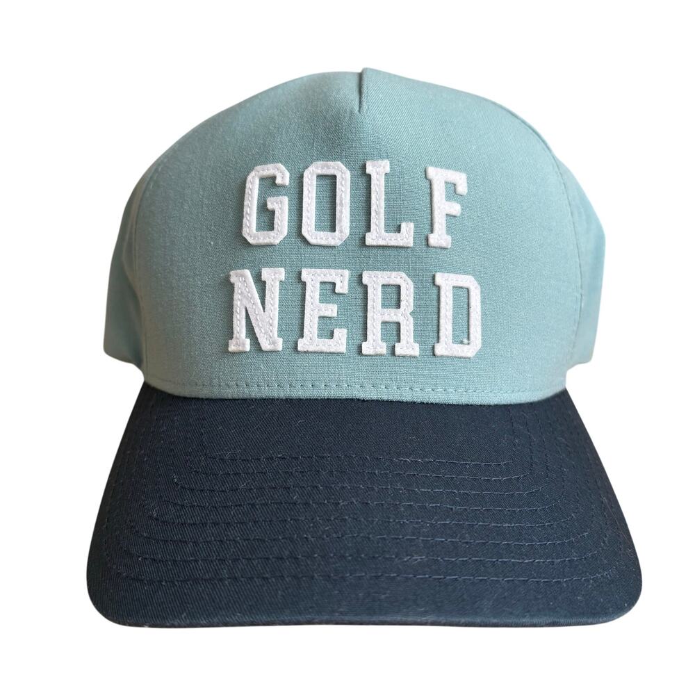 Travis Mathew GOLF NERD SnapBack Mesh Back Trucker Hat Cap Adjustable Humor Blue